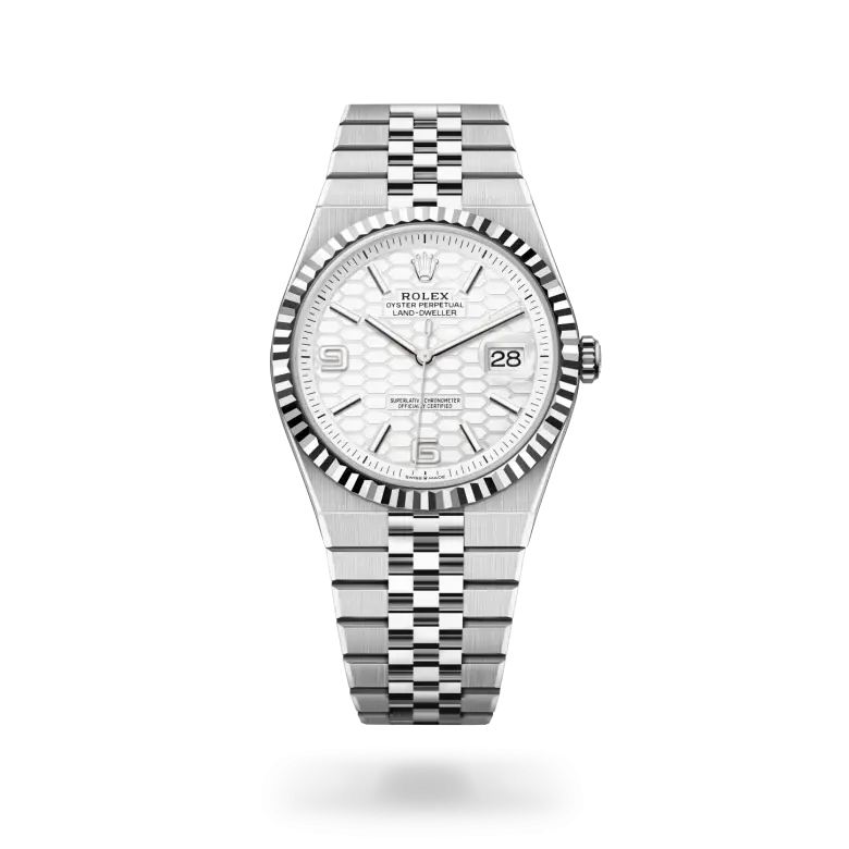 Rolex Land-Dweller 40腕錶白色黃金鋼(蠔式鋼與白色黃金的組合)款,M127334-0001- 寶島鐘錶