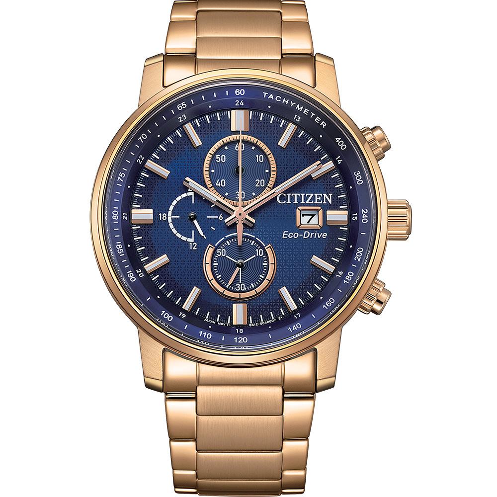 木製 舵輪 操舵輪 全長93cm CITIZEN 星辰CHRONOGRAPH 運動錶CA0843-89L|寶島鐘錶
