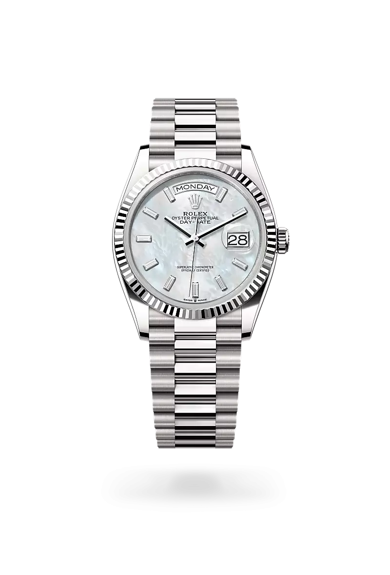 Rolex Day-Date 36 蠔式,36毫米,白色黃金